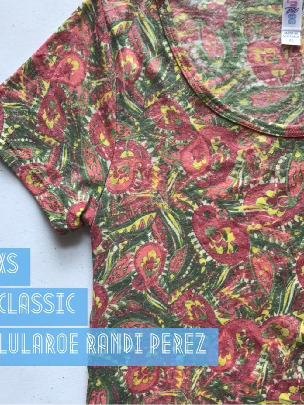 LuLaRoe Short Sleeve Tee in Olive, Coral & Yellow Floral